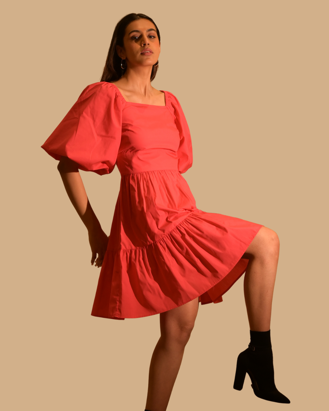 Cotton Mini Tiered Dress