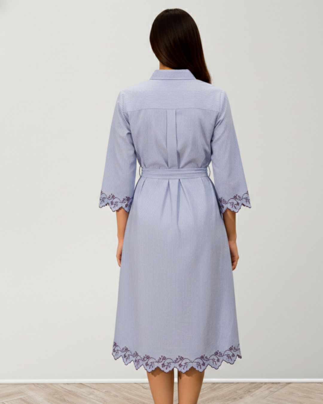 Classic Tie-Waist Midi Shirt Dress