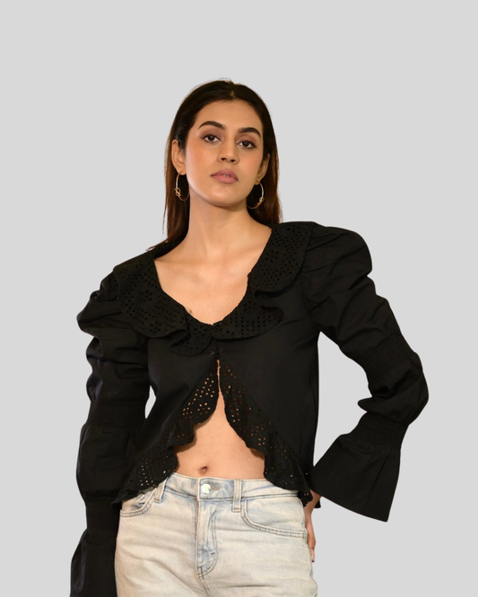 Midnight Elegance Crop Top