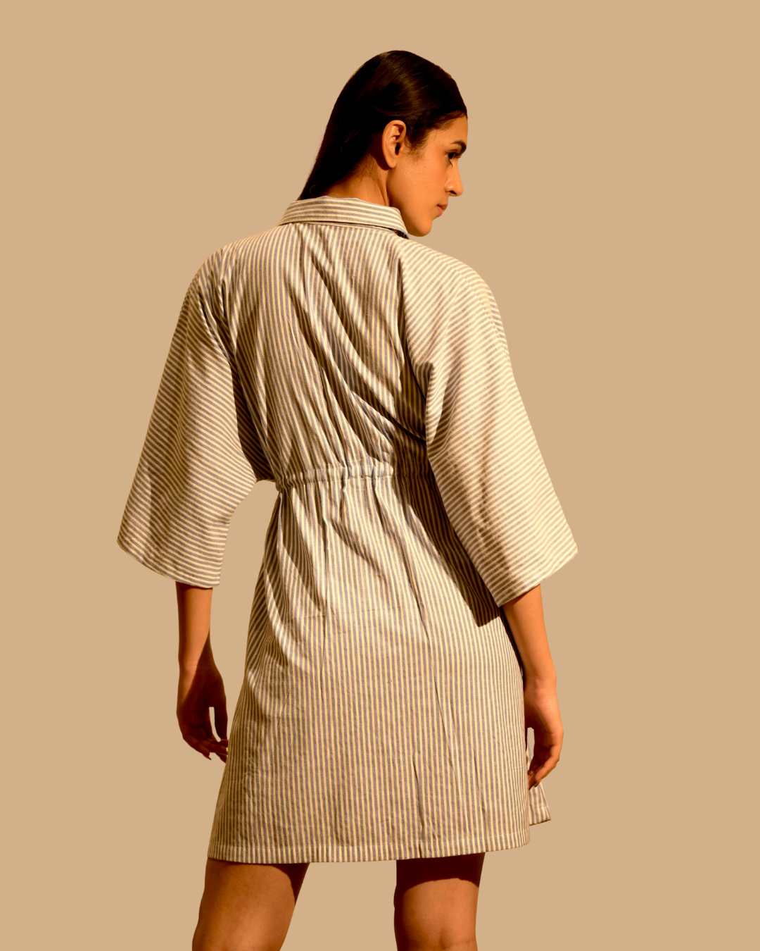 Ethereal Striped Shirt Dress