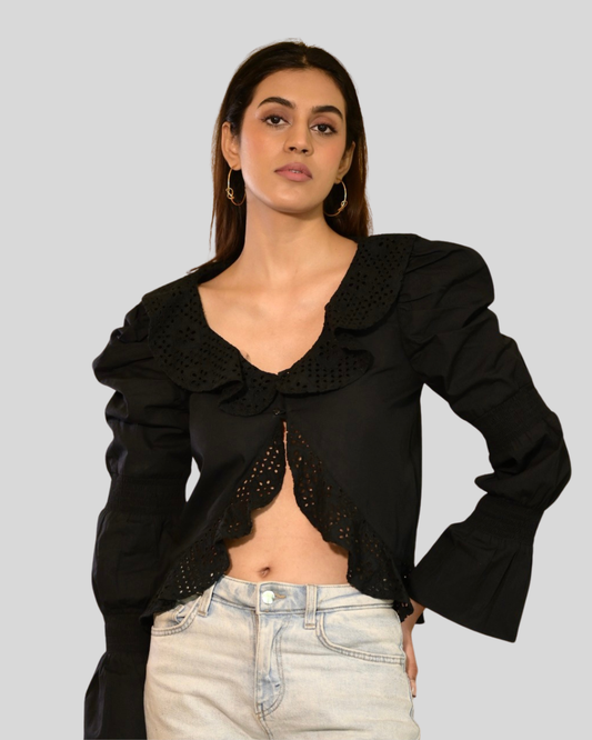 Midnight Elegance Crop Top
