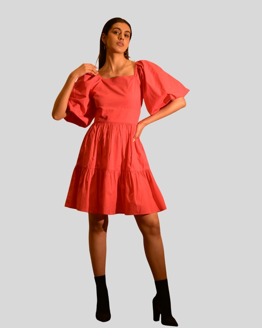 Cotton Mini Tiered Dress