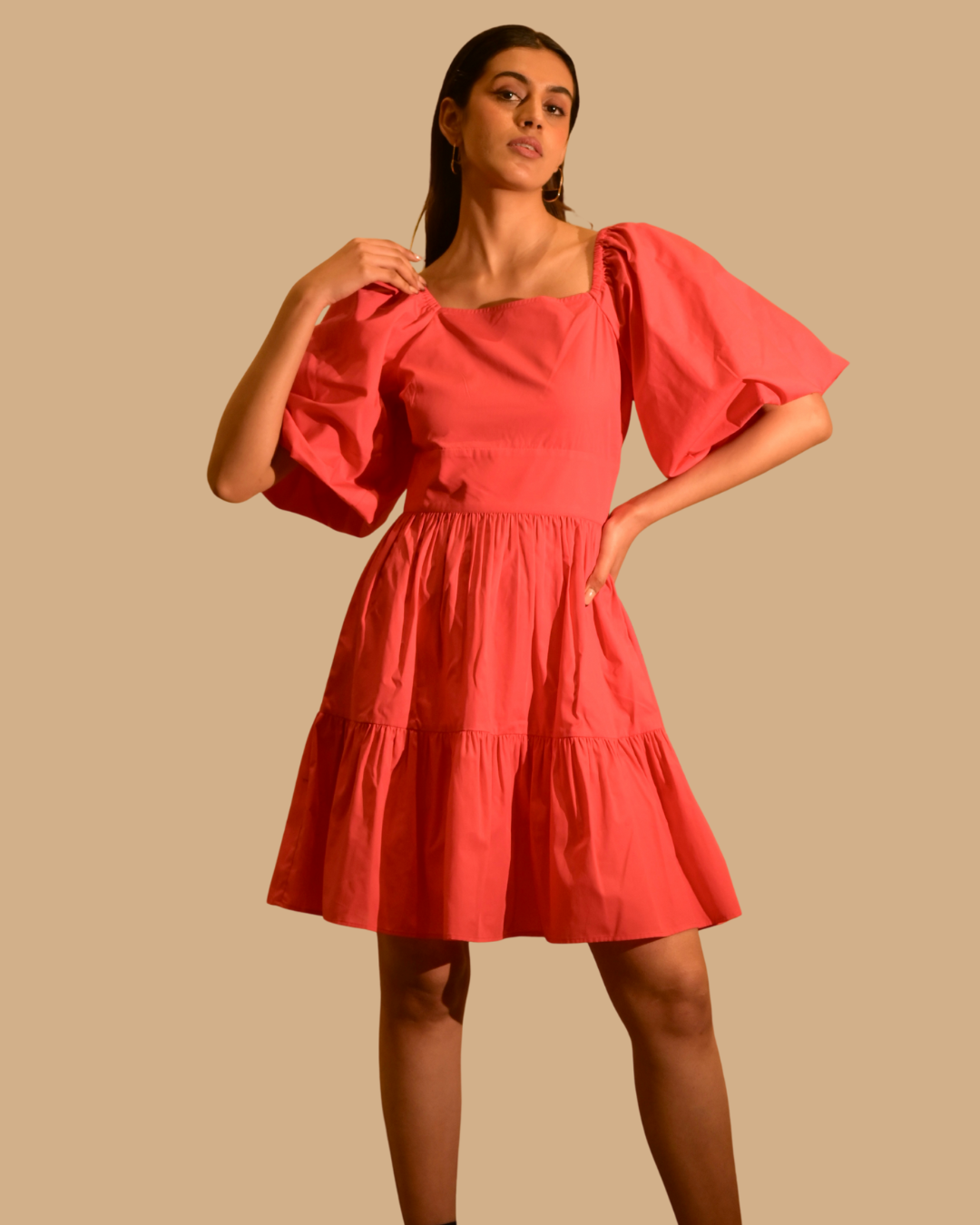 Cotton Mini Tiered Dress