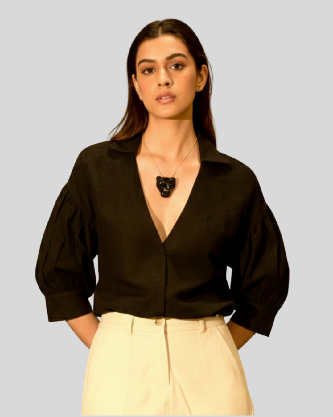 Nightfall Chic Collared Top