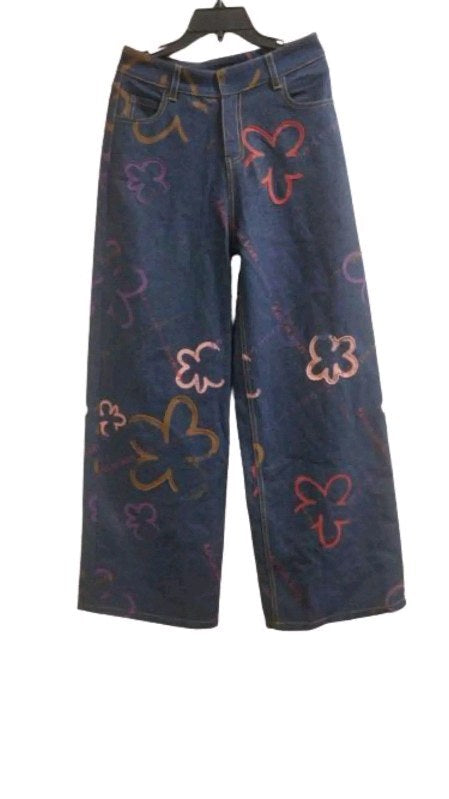 hand pained denim trouser