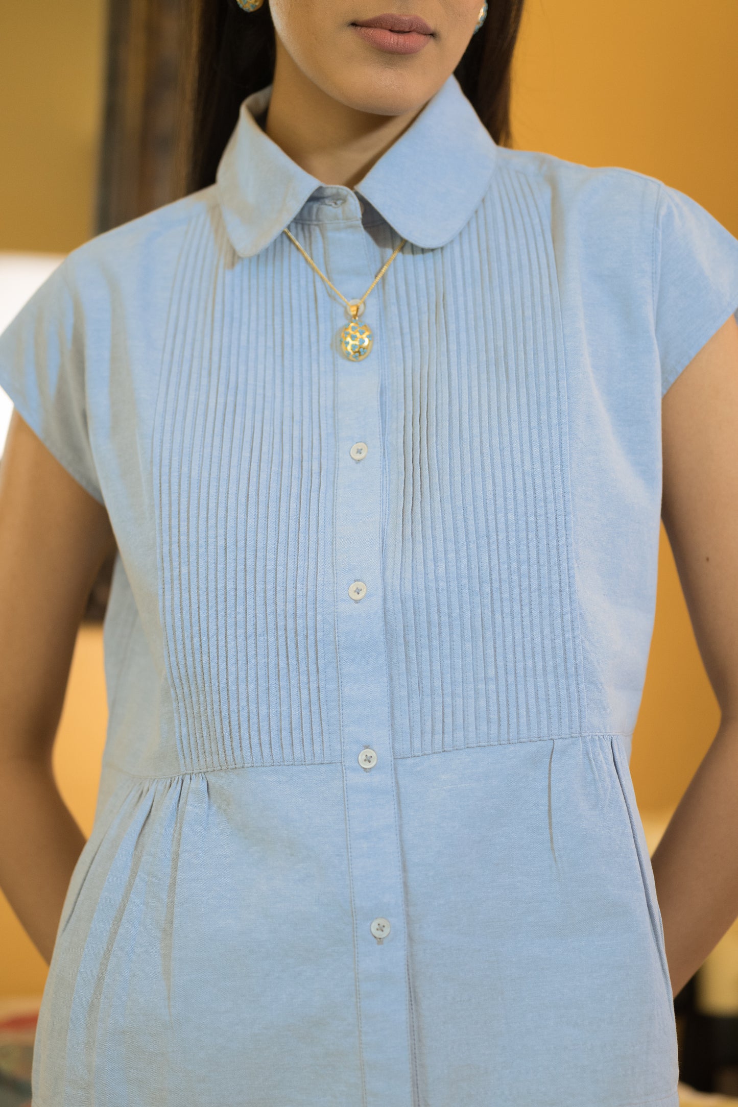 Katy Solid button up Top